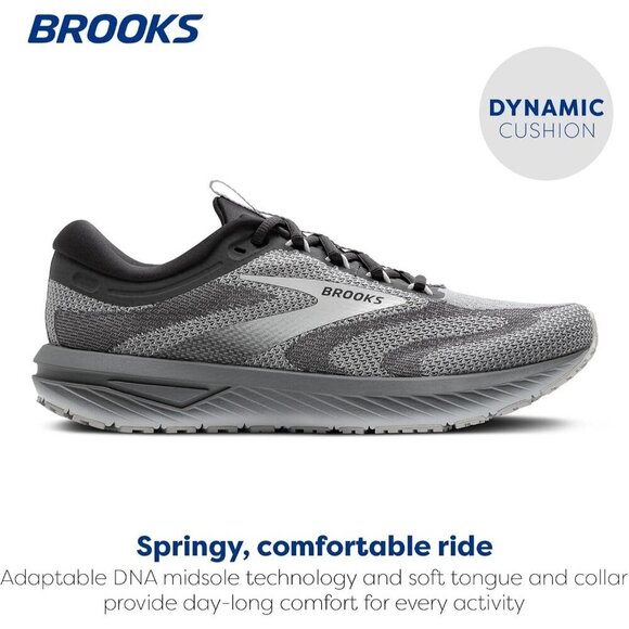 Brooks Men’s Revel 7 Neutral Running Lace Up Gray Shoes Comfortable Sneakers main image 5